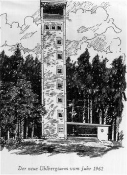 Zeichnung vom Uhlbergturm bei Plattenhardt